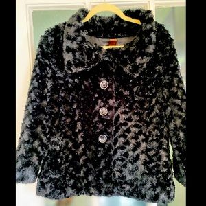 Plush black fur women’s jacket